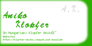 aniko klopfer business card